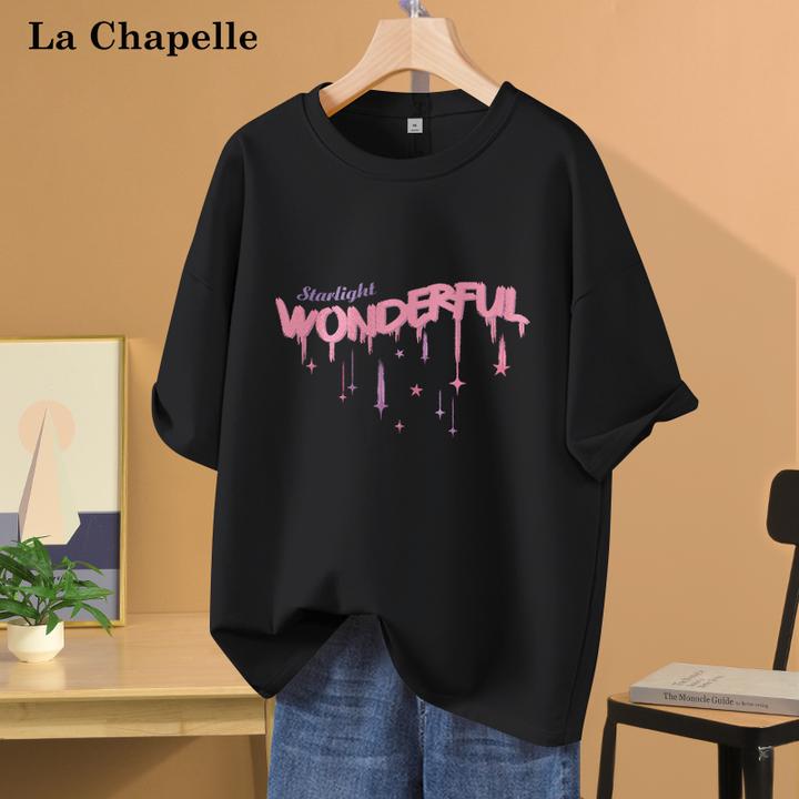 拉夏贝尔纯棉短袖T恤女2026新款爆款独特漂亮小衫温婉大方衣服潮