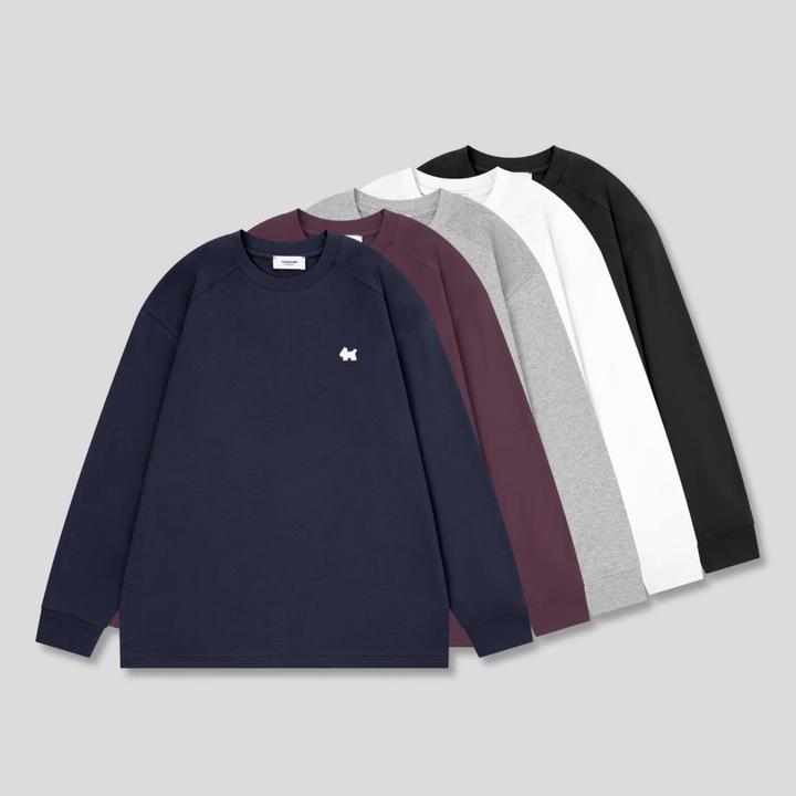 秋季新款简约百搭卡通小狗宽松休闲圆领打底长袖卫衣