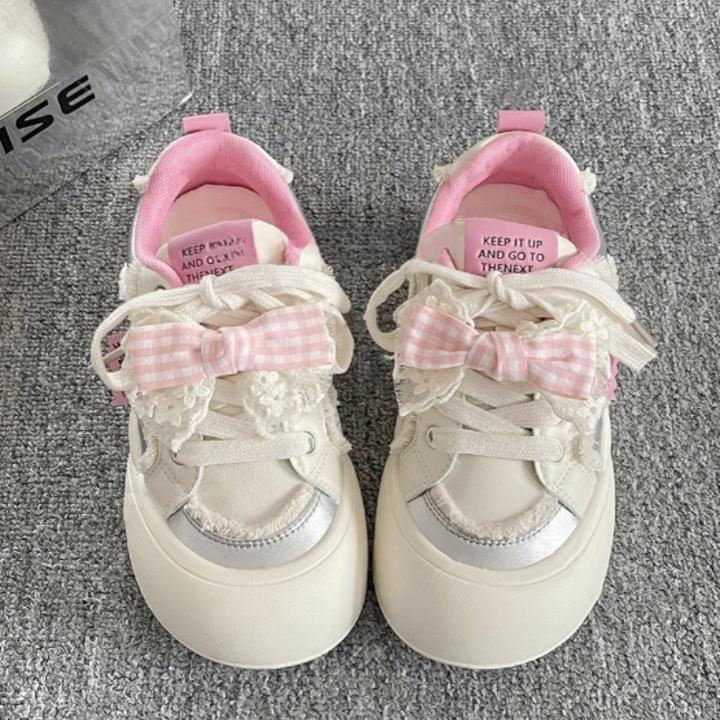 休闲鞋韩系小众百搭chic鞋子板鞋女款2025新款学生厚底秋季面包鞋