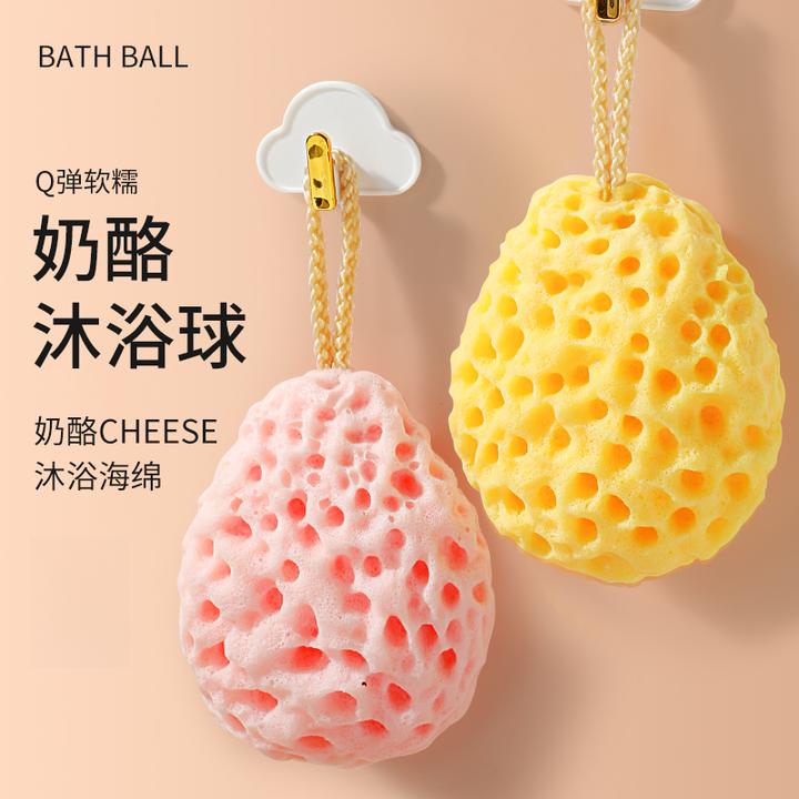 奶酪沐浴球超柔软蜂窝浴花球家用沐浴洗澡起泡海绵女高档不散搓澡