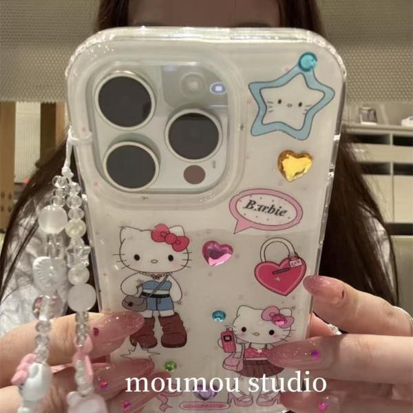 Y2K时髦长腿Kitty适用苹果16promax手机壳iPhone15/14/13/12/11女