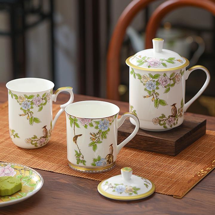 【美丽有品】景德镇洛威琴瑟和鸣中式陶瓷办公杯马克杯家用男女士款