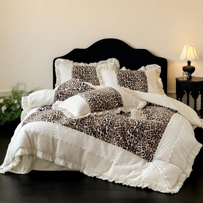 法式轻奢金貂毛牛奶绒床单四件套加厚保暖被套高级感床上用品被子