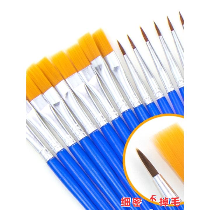 水彩水粉丙烯平头笔刷勾线笔涂色手绘尼龙毛初学儿童美术油画画笔