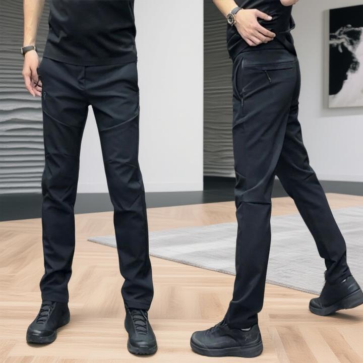 秋冬男士工装风直筒裤宽松加绒户外登山潮流百搭冲锋裤松紧腰男裤
