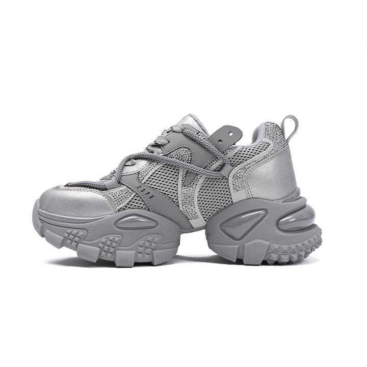 女鞋潮流秋季系带时尚厚底战损合作增高老爹鞋网面