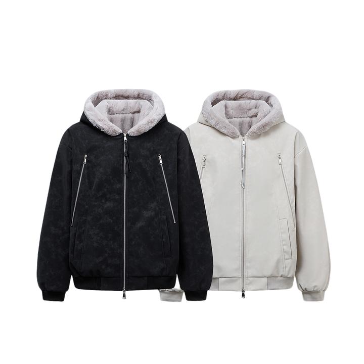 冬季加绒加厚座山雕棉服男女情侣百搭潮牌连帽夹克皮衣爆款棉衣