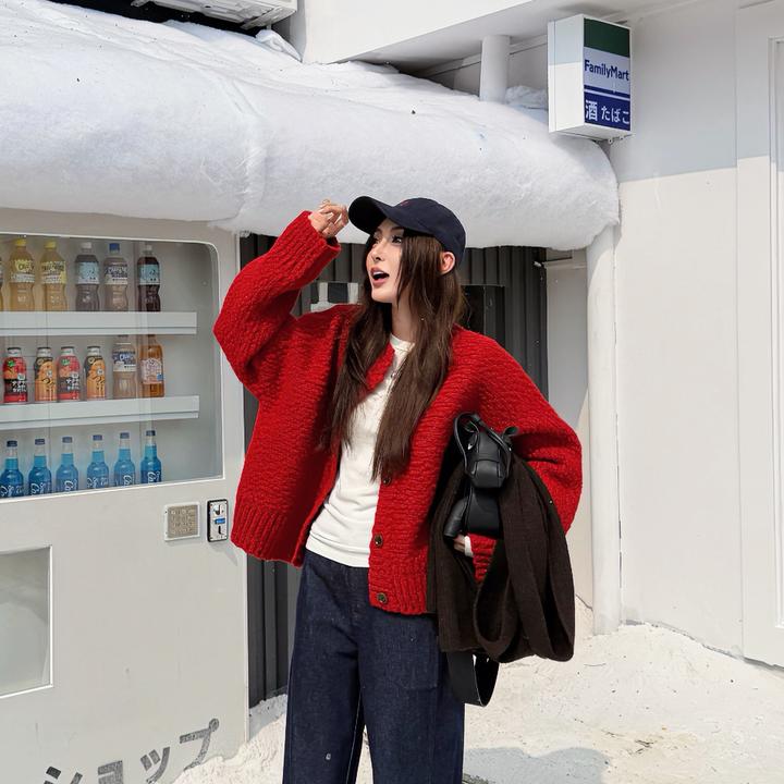 Moprobably李予诺「汉南洞」大肚纱工艺羊毛粗针纹理开衫L5477023