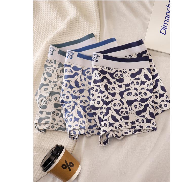 贾鲁萨加高端时尚冬季男士潮流纯棉抗菌熊猫卡通印花高弹平角内裤