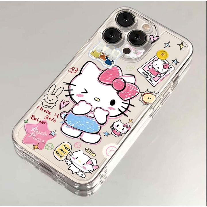 卡通KT猫适用iphone17promax16手机壳15苹果13透明12华为vivo小米