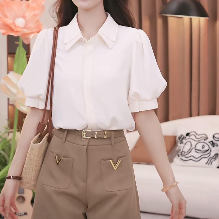 法式小香风洋气拼接衬衫女2025秋季新款独特别致设计小众宽松上衣