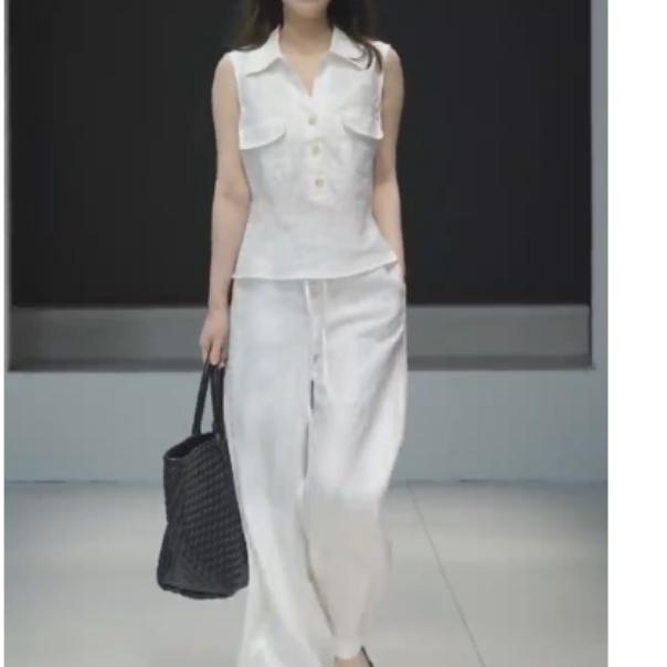 2025夏季新款网红同款洋气减龄气质休闲上衣裤子两件套套装SVUI