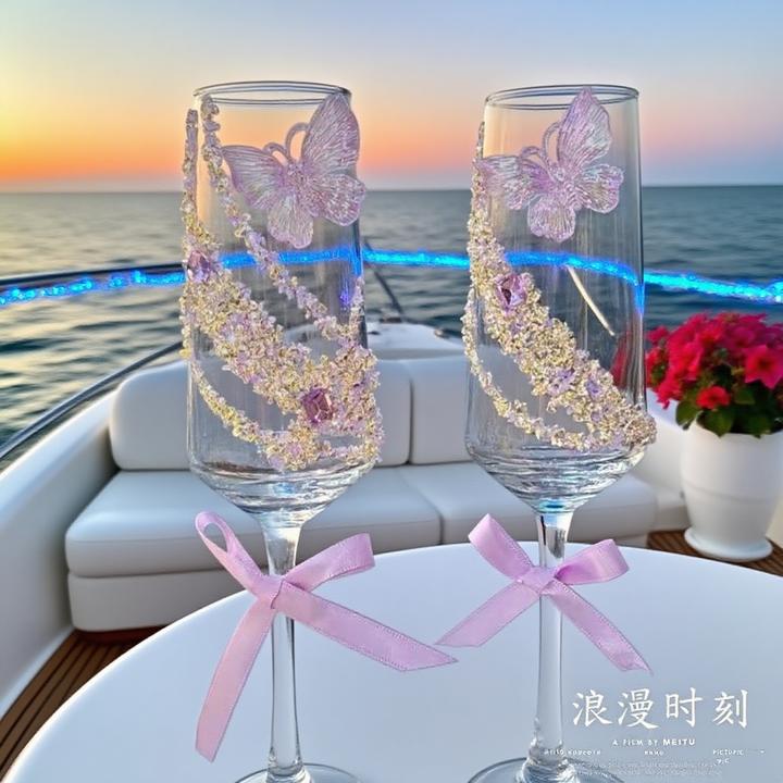 ins碎钻敬酒杯diy手工材料包订婚结婚新款网红少女心实用送朋友