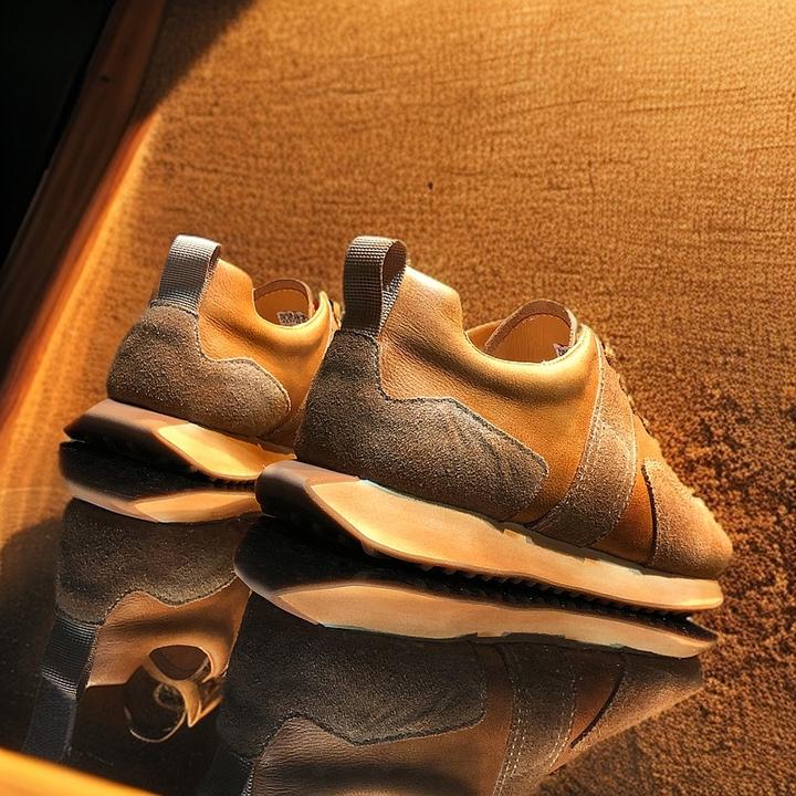 小众原创做旧真皮经典华夫阿甘鞋男休闲德训鞋超火软底系带运动鞋