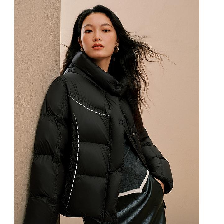 【热气球】太平鸟连帽泡芙长款羽绒服90绒新款保暖面包服AAACE422M