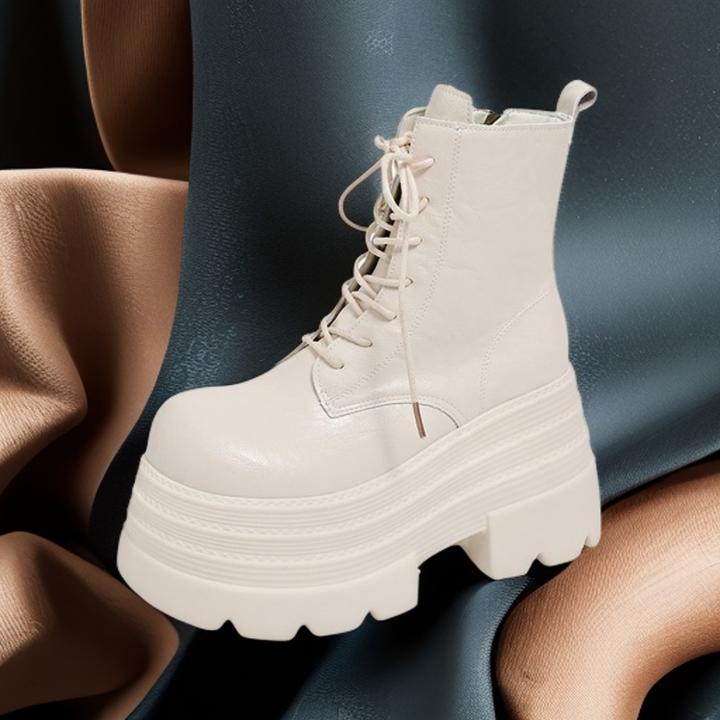 2025秋季新款10cm增高靴子高跟复古女百搭10-12厘米厚底厚底女鞋