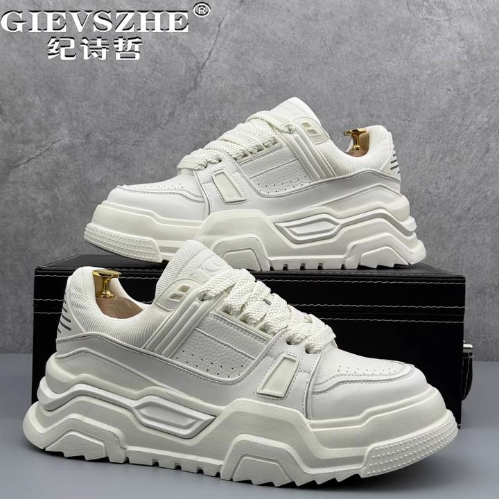 纪诗哲男鞋透气百搭厚底运动鞋子男款潮流舒适小白鞋时尚个性板鞋