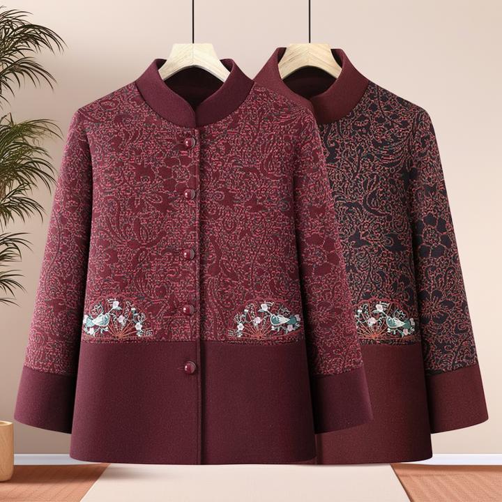 2025新款中老年女秋冬呢子大衣老年人衣服奶奶妈妈装秋装毛呢