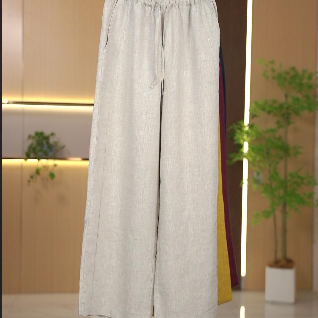 夏季（100%纯亚麻）九分重磅亚麻女士小个子专属透气舒适阔腿九分裤