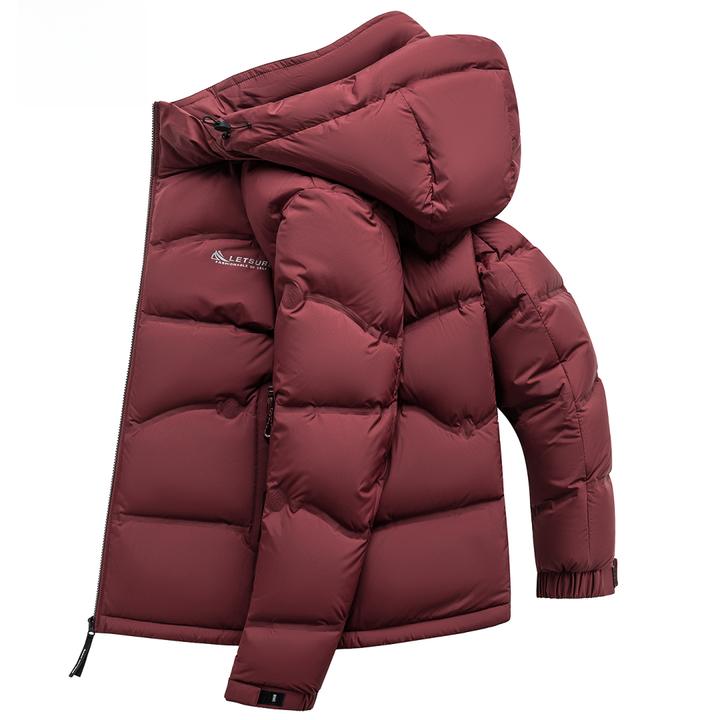 连帽羽绒服男短款2025冬季新款休闲保暖白鸭绒防寒外套保暖上衣男