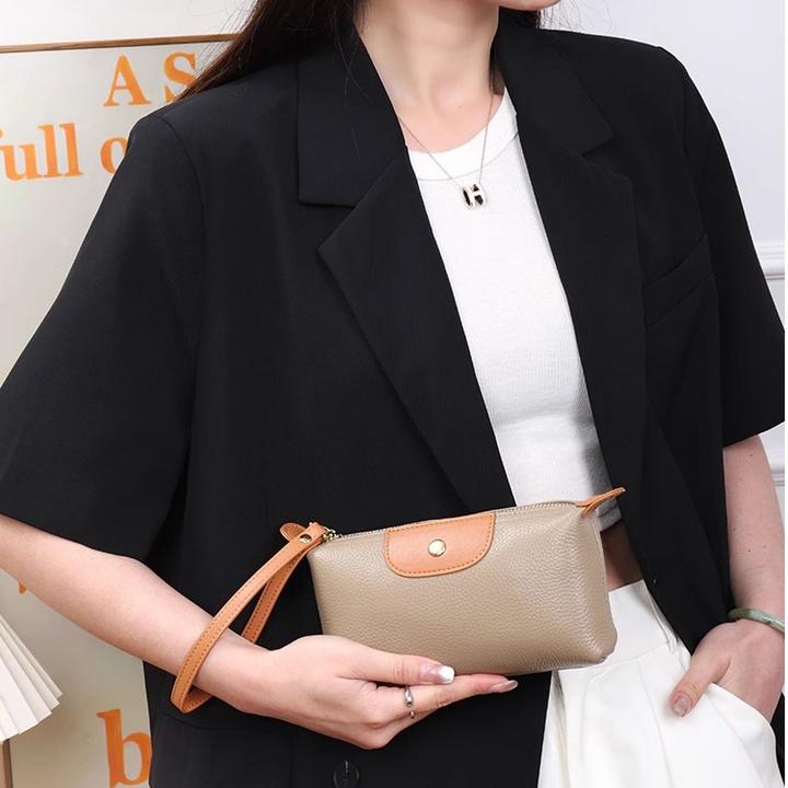 真软皮手拿包女时尚韩版简约手机钥匙零钱包长款妈妈轻奢手抓小包