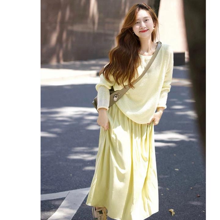 早秋韩系穿搭上衣绿色软糯针织开衫温柔慵懒风短款毛衣外套女春秋