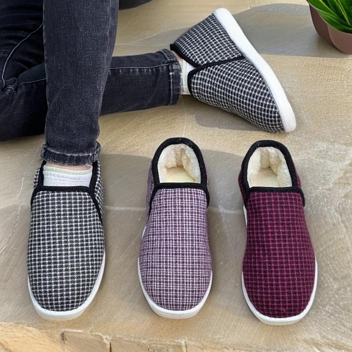 何航保暖冬季加绒加厚时尚中老年男女牛筋底保暖鞋老式怀旧鞋