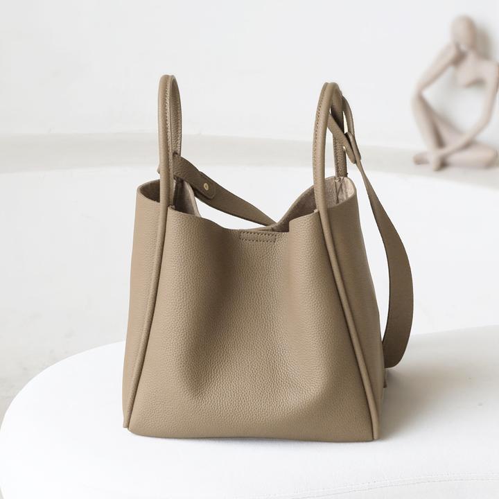 真皮女包水桶包时尚简约菜篮子包包女休闲百搭通勤女包单肩斜挎包