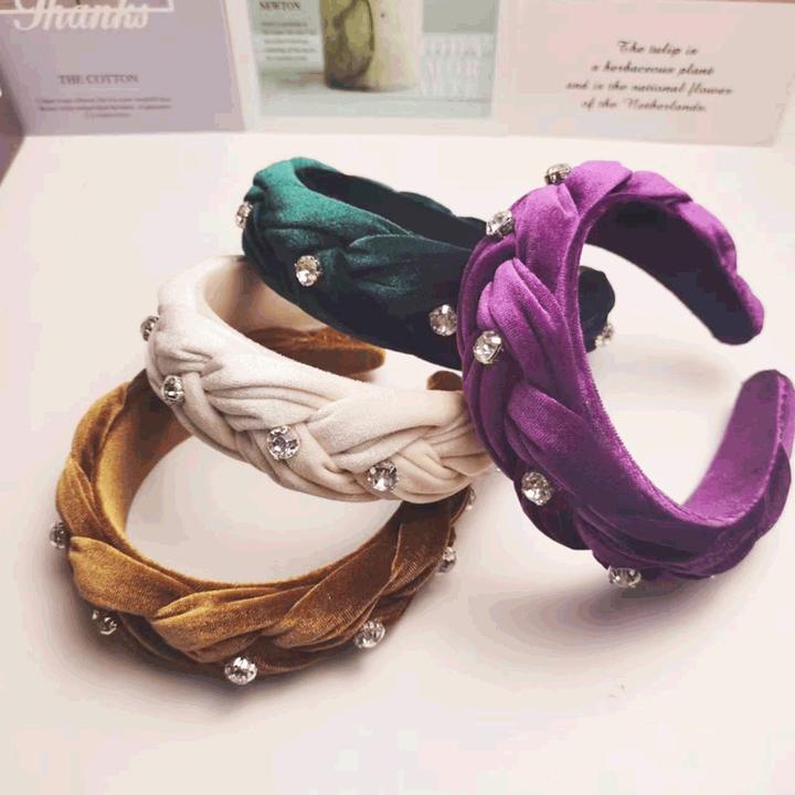 洗脸发箍女款秋冬黑色丝绒高颅顶水钻简约气质宽边头箍轻奢百搭