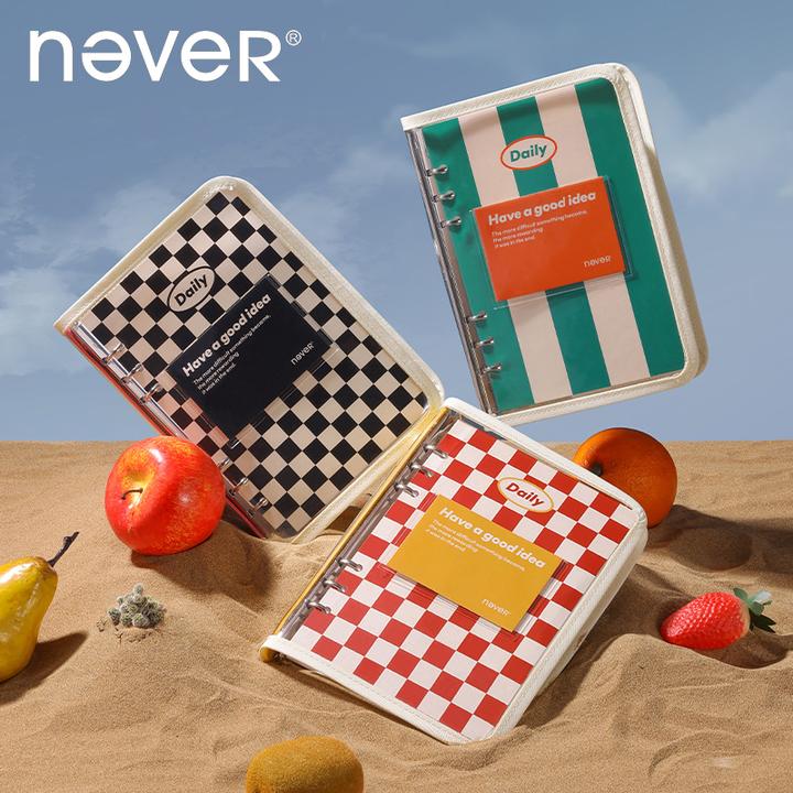 NEVER乐活本3.0活页本A5可拆卸DIY透明封套美式复古高颜值笔记本