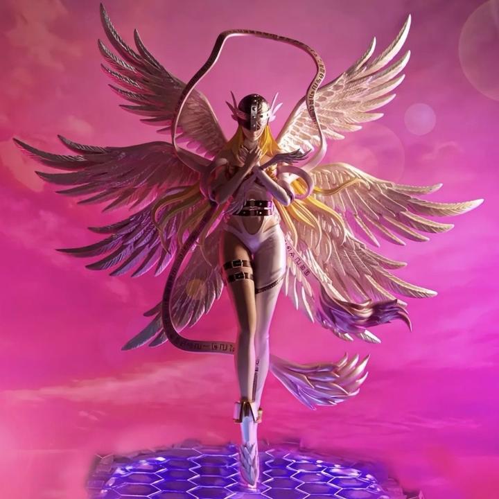 数码宝贝升级版天花板 天使兽天女兽发光动漫手办摆件彩盒插电款
