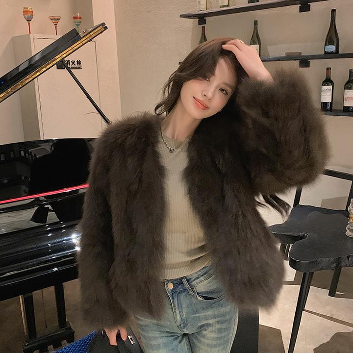 EQED海宁秋冬季高级感显瘦新款毛毛毛绒环保皮毛一体