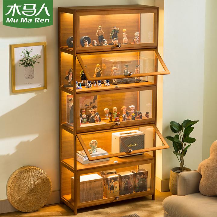 手办展示柜乐高亚克力陈列柜子展示架玻璃化妆品产品置物货架家用