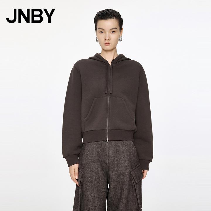 JNBY/江南布衣秋冬加绒卫衣开衫含羊毛短款运动风简约5O0411470
