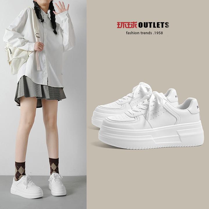 环球潮小白鞋百搭学生韩版秋冬板鞋小众设计感女鞋厚底运动休闲鞋