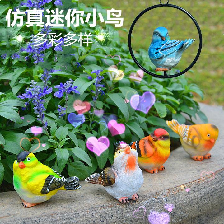 仿真小鸟动物空中吊饰摆件树脂工艺品家居装饰生日礼物 甩卖