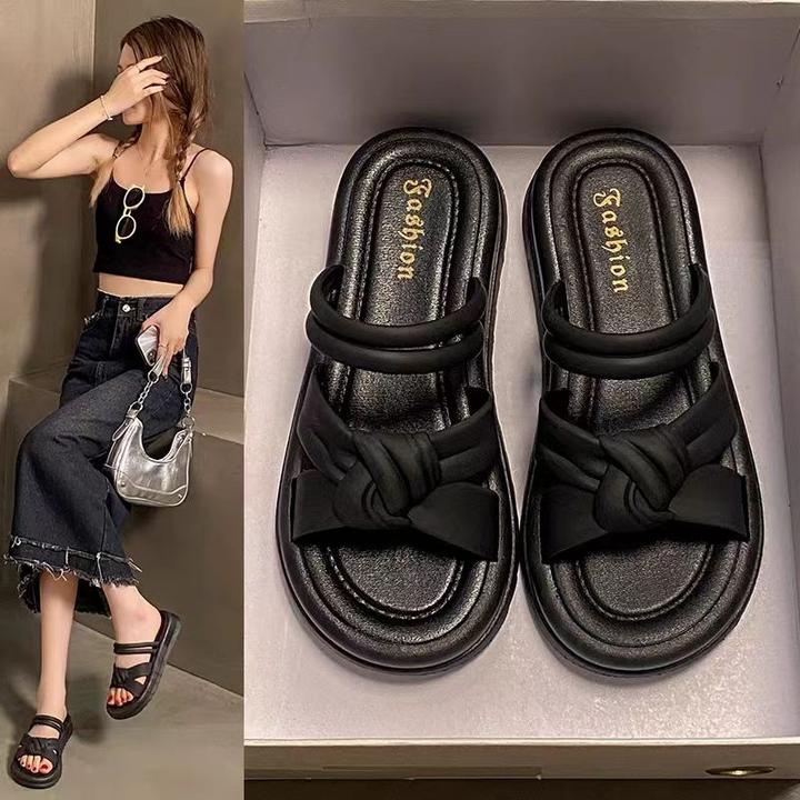 厚底凉鞋女款夏外穿2024新款仙女风绝美百搭两穿凉拖海边沙滩拖鞋