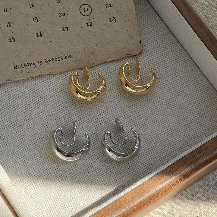 铜合金耳饰 赵露思同款蚊香盘耳夹明星同款饰品女无耳洞|电影片场