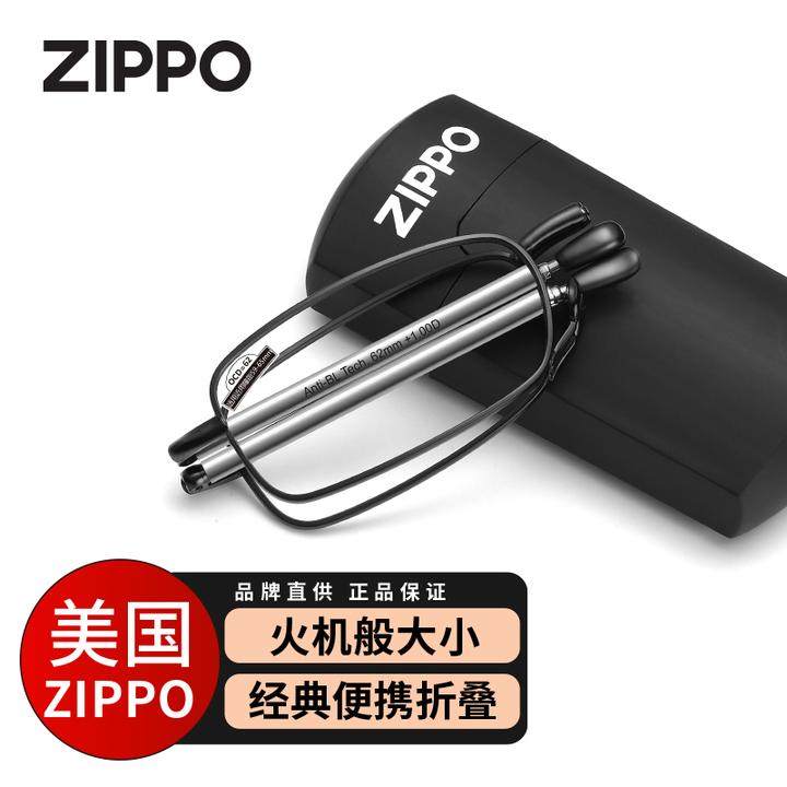 ZIPPO美国高档老花镜防蓝光折叠进口便携官方男士专用正眼镜8126