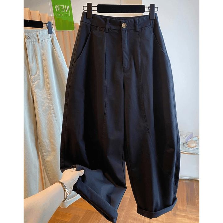 2024春秋新款阔腿休闲弯刀裤女韩国东大门宽松高腰镰刀裤百搭长裤