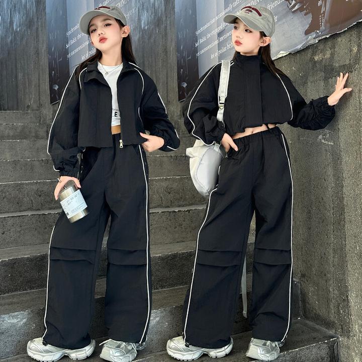 女童套装2025春秋新款儿童洋气休闲时尚中大童时髦炸街春季运动服