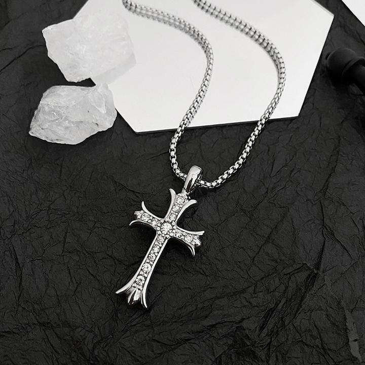 钛钢吊坠 时尚十字架嘻哈朋克街头个性不掉色吊坠欧美男士项链