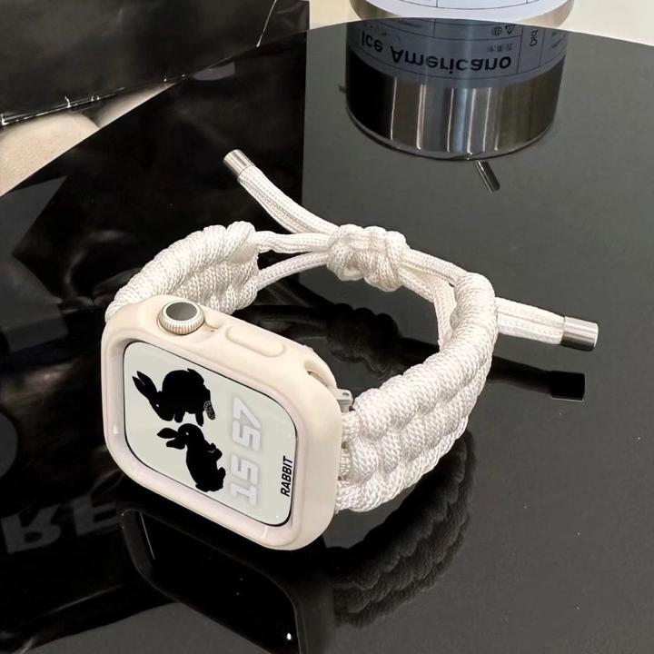 ins适用ApplewatchS10尼龙编织表带苹果9手表8765432手工se扭扭结