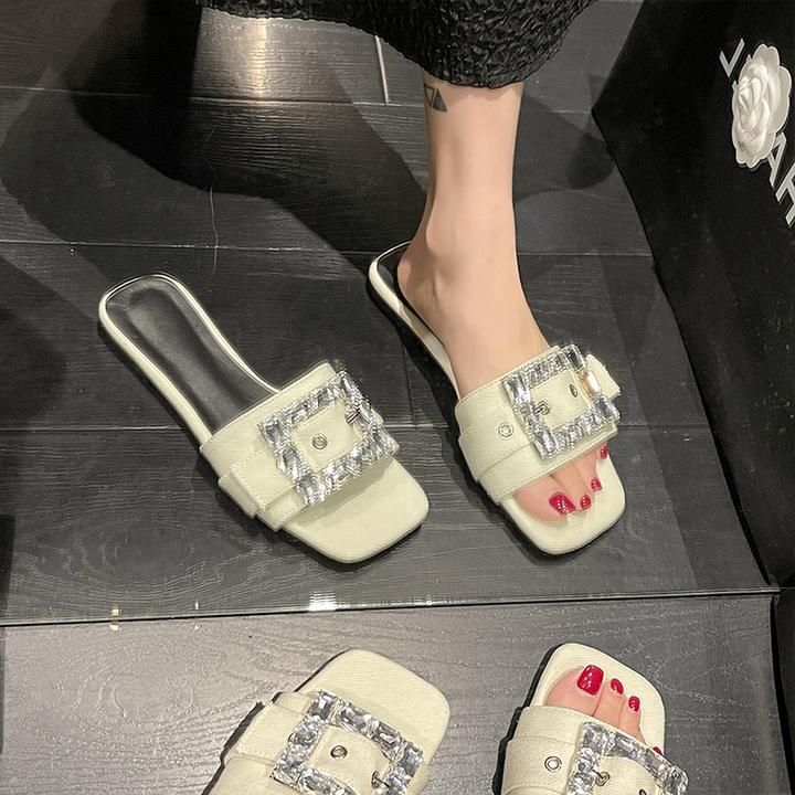 高跟平底凉拖外穿休闲子年秋夏季新款勃肯法式仙女风水钻网红时尚