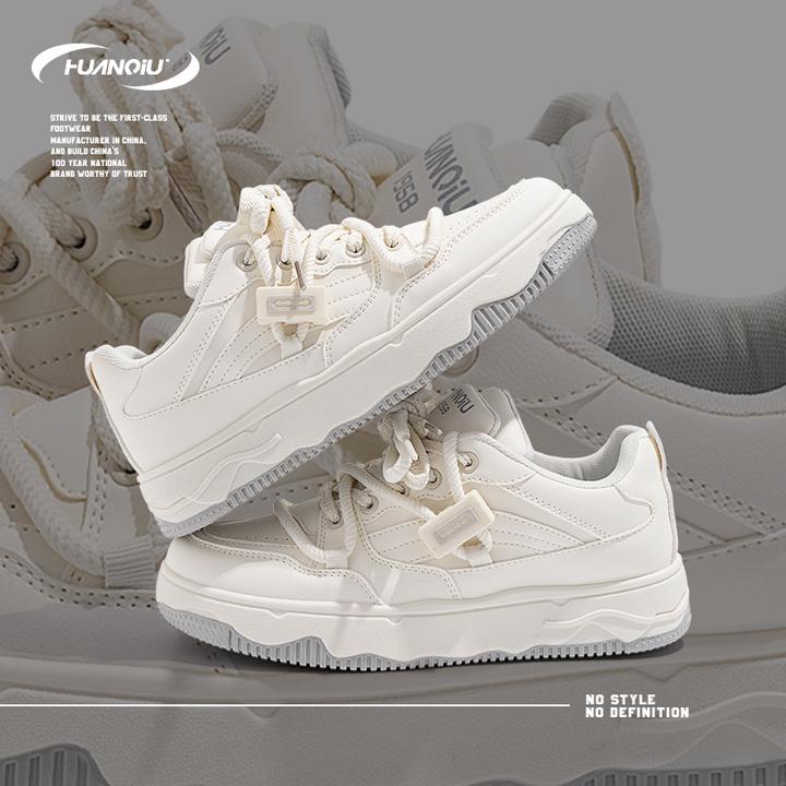 环球厚底小白鞋男秋季2025新款面包鞋爆款男鞋潮流百搭休闲板鞋男