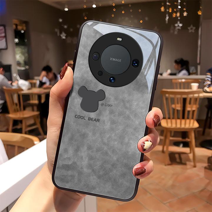 蓝灰熊适用华为Mate60pro手机壳mate60玻璃散热潮牌硅胶全包防摔