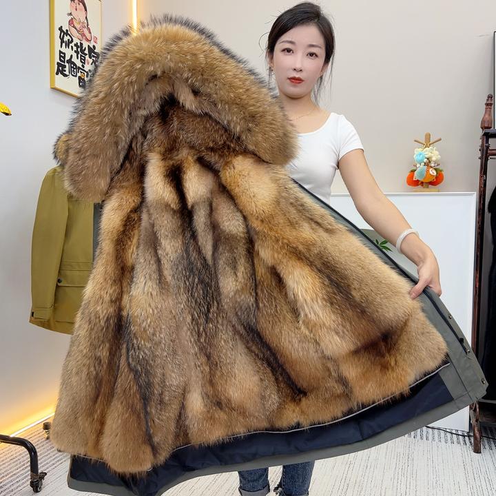 {优质加厚长毛~二代}男士中长款加厚长毛可拆卸抗寒保暖派克服