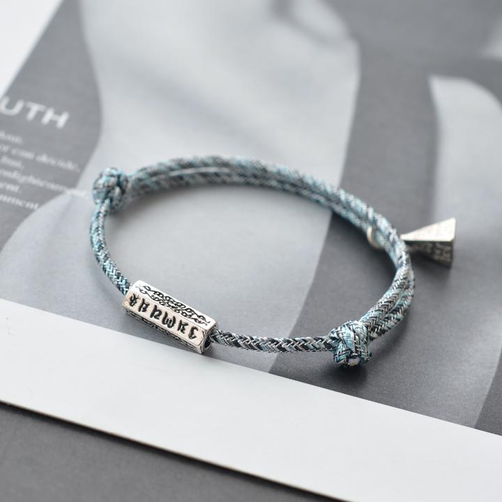 925银手链 明日之子田鸿杰同款手绳纯银小众设计手链手工编织简约