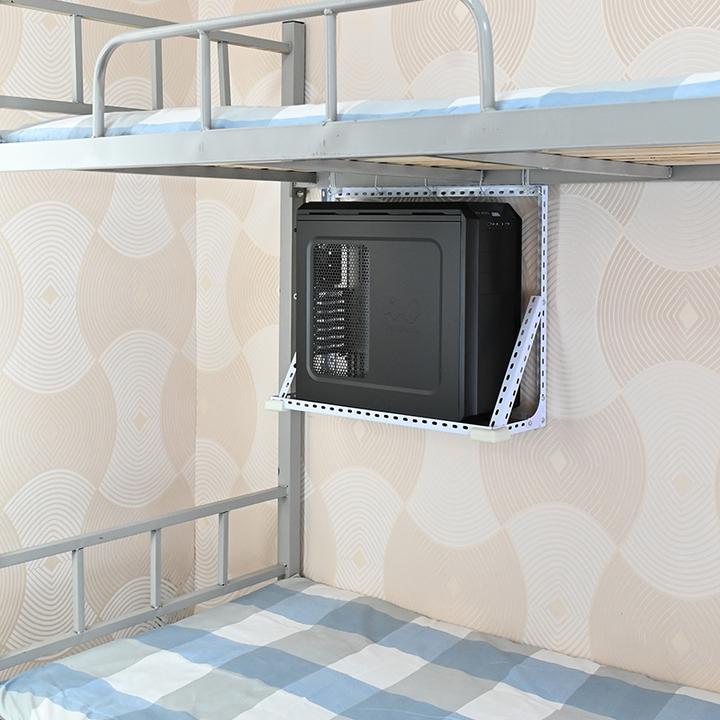 床上主机架悬挂式主机箱托架简约置物架子学生简易主机托免打孔