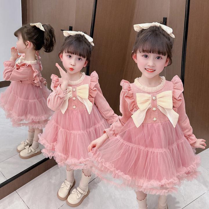 女童公主裙春秋装长袖新款洋气小女孩网纱蓬蓬裙子儿童超仙连衣裙